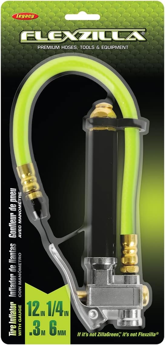imageFlexzilla Premium StraightOn Tapered Chuck Inflator with 12 in Hose 20170 PSI AL2000FZ ZillaGreen