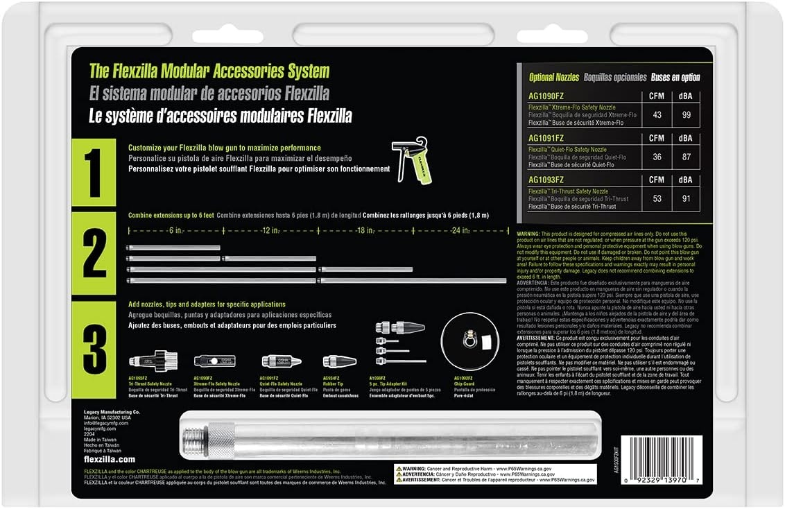 imageFlexzilla X1 Blow Gun Kit 10Piece ZillaGreen AG1500FZKIT