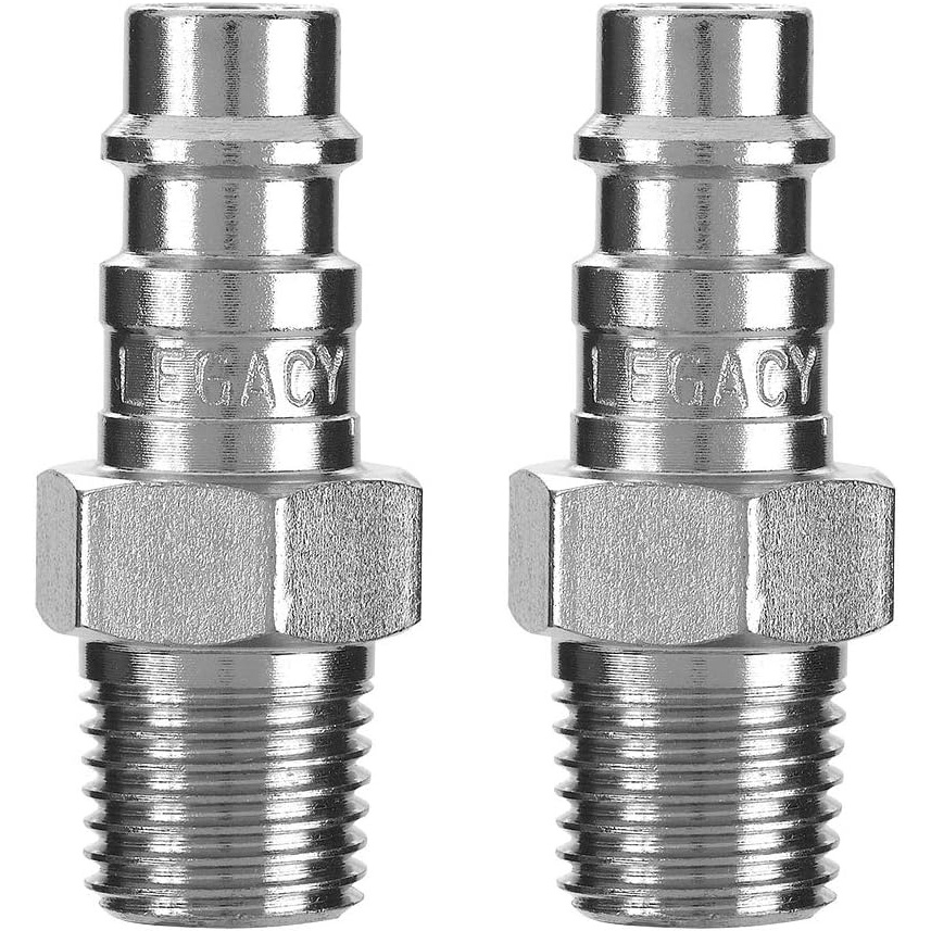 imageFlexzilla A53452FZ Pro High Flow Coupler and Plug Kits 3 Piece 14 NPT  Push to Connect System  Ideal for Spray Guns amp Impact Tools  Maximum EfficiencyPlug MNPT 2 Pack
