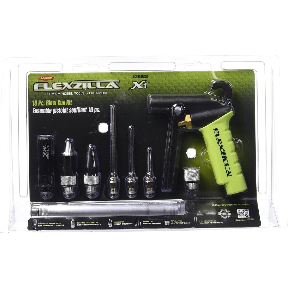 imageFlexzilla X1 Blow Gun Kit 10Piece ZillaGreen AG1500FZKIT