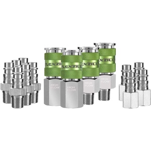 Flexzilla A53452FZ Pro High Flow Coupler and Plug Kits 3 Piece 1/4″ NPT | Push to Connect System | Ideal for Spray Guns & Impact Tools | Maximum Efficiency(14 Piece)