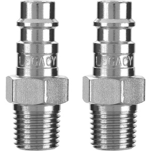 Flexzilla A53452FZ Pro High Flow Coupler and Plug Kits 3 Piece 1/4″ NPT | Push to Connect System | Ideal for Spray Guns & Impact Tools | Maximum Efficiency(Plug MNPT (2 Pack))