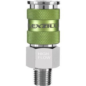 Flexzilla A53452FZ Pro High Flow Coupler and Plug Kits 3 Piece 1/4″ NPT | Push to Connect System | Ideal for Spray Guns & Impact Tools | Maximum Efficiency(Coupler MNPT)