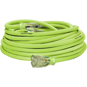 Flexzilla Pro Extension Cord, 12/3 AWG SJTW, 25 ft., Lighted Plug, Indoor/Outdoor, ZillaGreen – FZ512825(12 Gauge)