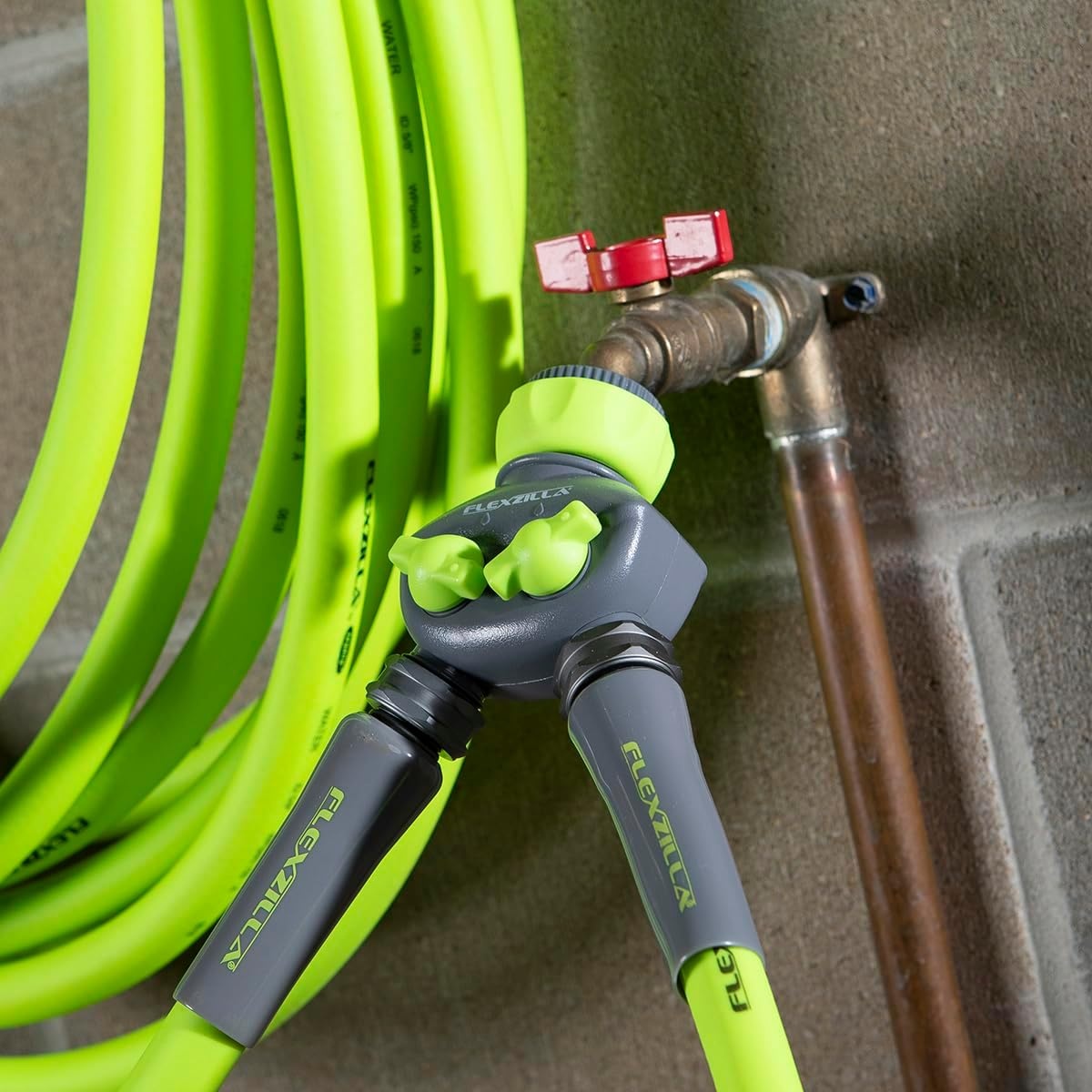 imageFlexzilla 2Way Hose Splitter ZillaGreenGray HFZGA60