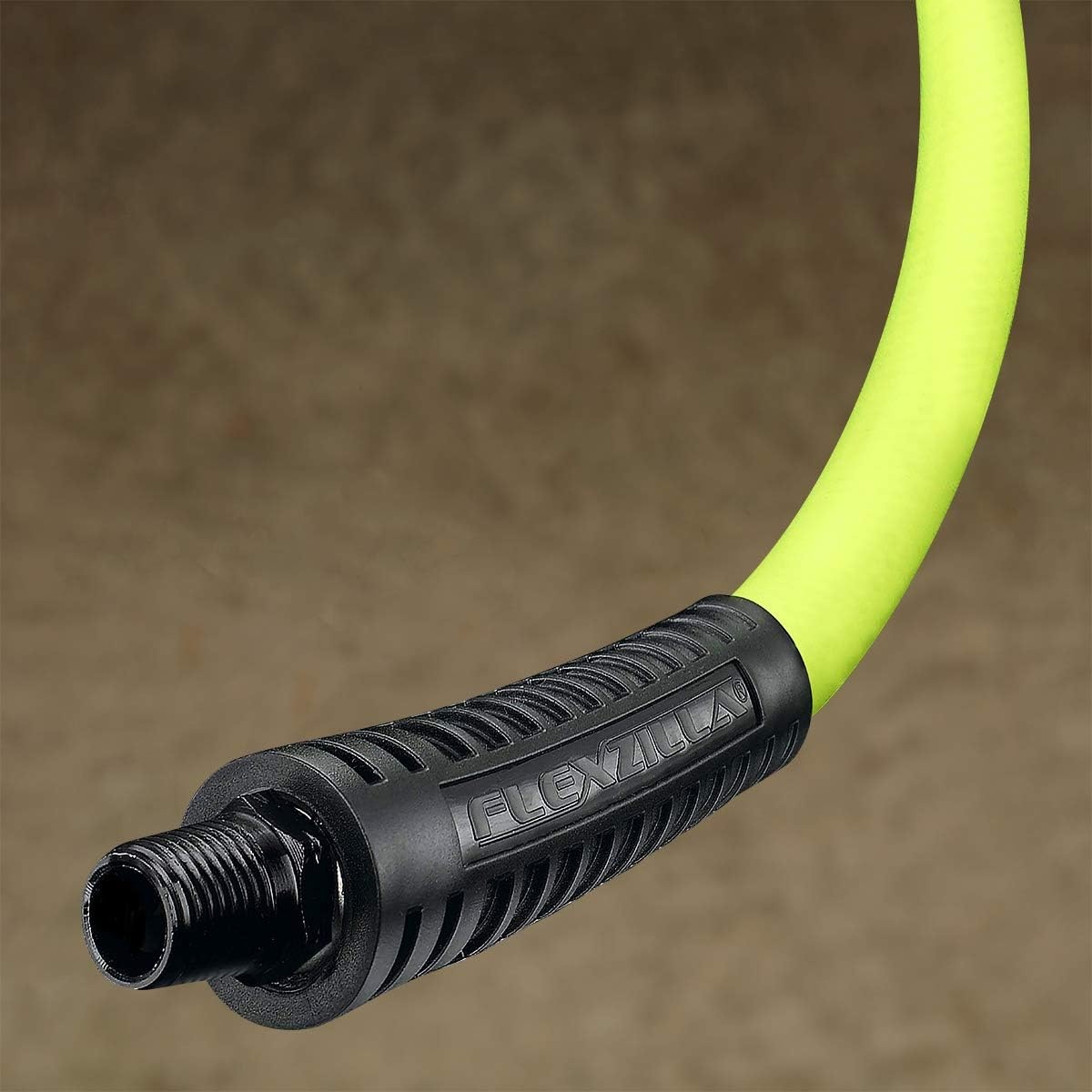 imageFlexzilla Air Hose 38 in x 50 ft 14 in MNPT Fittings Heavy Duty Lightweight Hybrid ZillaGreen HFZ3850YW214