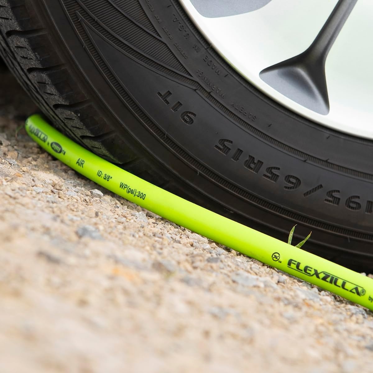 imageFlexzilla Air Hose 38 in x 50 ft 14 in MNPT Fittings Heavy Duty Lightweight Hybrid ZillaGreen HFZ3850YW214