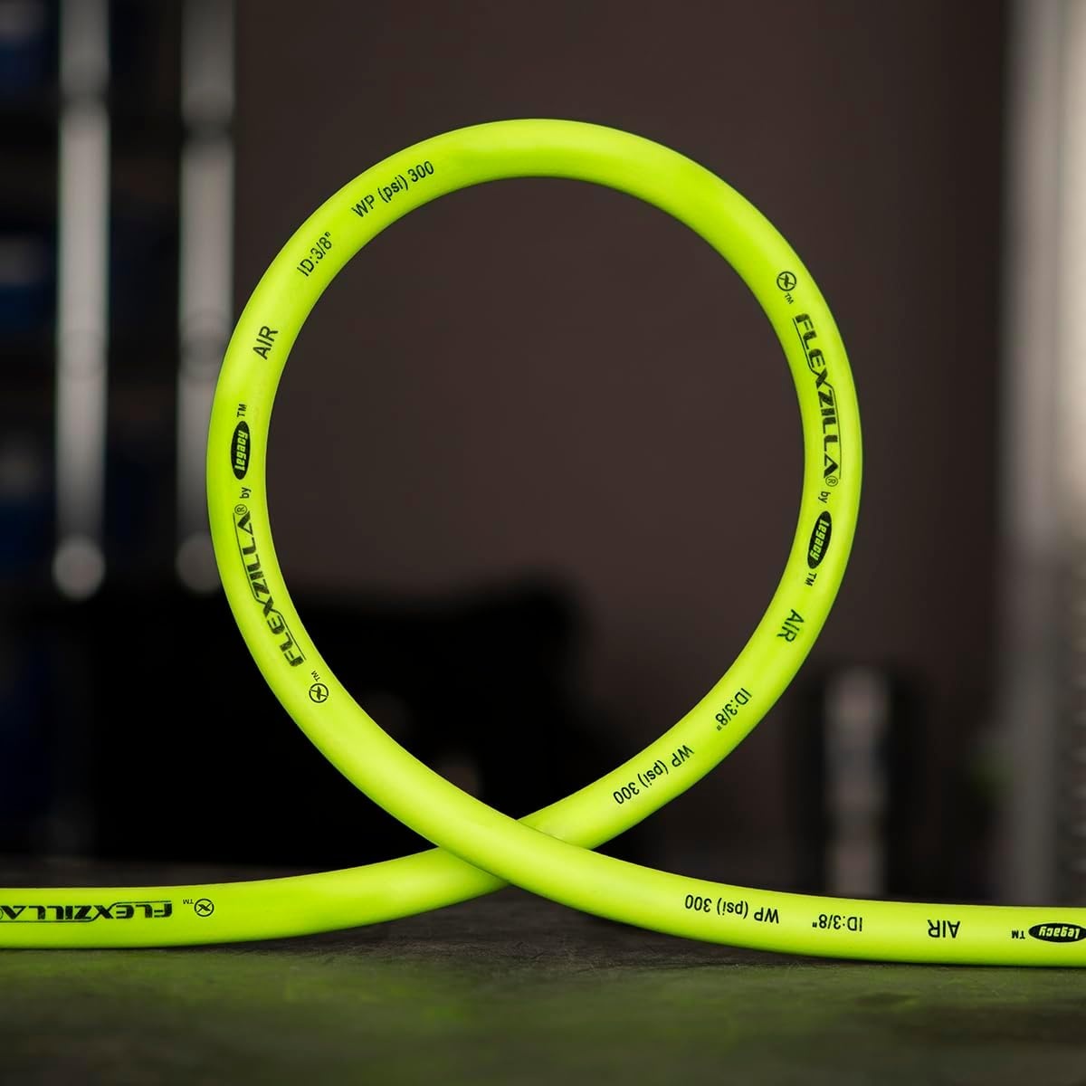 imageFlexzilla Air Hose 38 in x 50 ft 14 in MNPT Fittings Heavy Duty Lightweight Hybrid ZillaGreen HFZ3850YW238