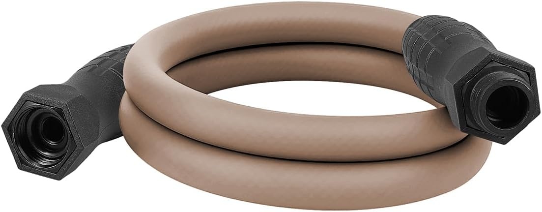 imageFlexzilla Colors LeadIn Garden Hose 58in x 5ft Lightweight AllWeather Water Hose Durable and Flexible LeakFree Connections Forest GreenBrown Mulch