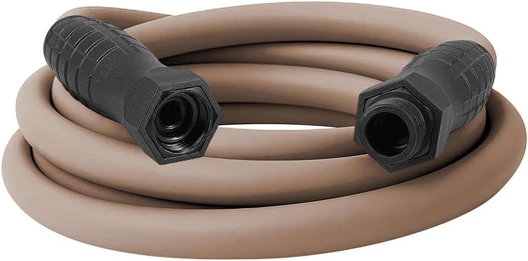 imageFlexzilla Colors LeadIn Garden Hose 58in x 5ft Lightweight AllWeather Water Hose Durable and Flexible LeakFree Connections Forest GreenBrown Mulch
