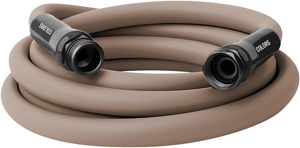 imageFlexzilla Colors LeadIn Garden Hose 58in x 5ft Lightweight AllWeather Water Hose Durable and Flexible LeakFree Connections Forest GreenBrown Mulch