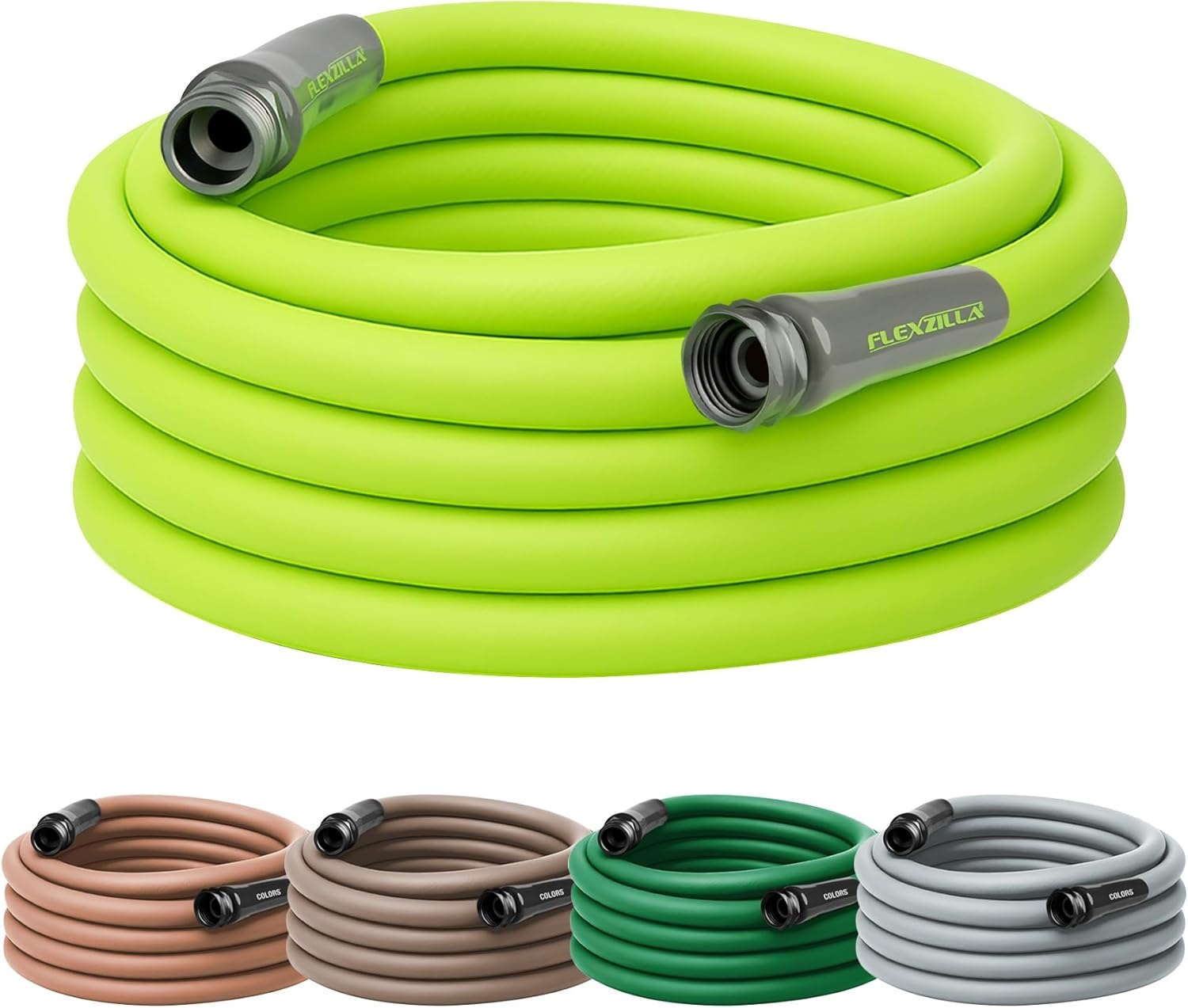 imageFlexzilla Colors LeadIn Garden Hose 58in x 5ft Lightweight AllWeather Water Hose Durable and Flexible LeakFree Connections Forest GreenChartreuse
