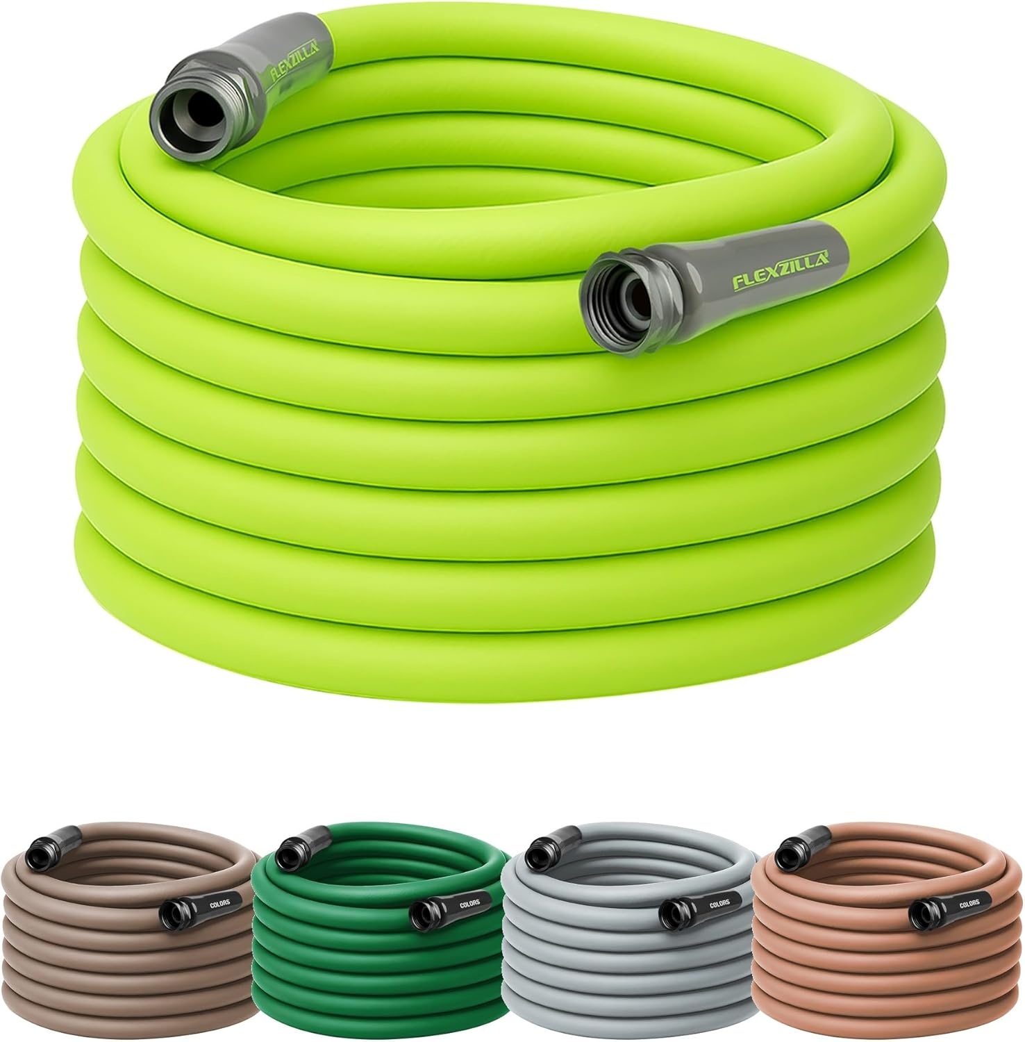 imageFlexzilla Colors LeadIn Garden Hose 58in x 5ft Lightweight AllWeather Water Hose Durable and Flexible LeakFree Connections Forest GreenChartreuse