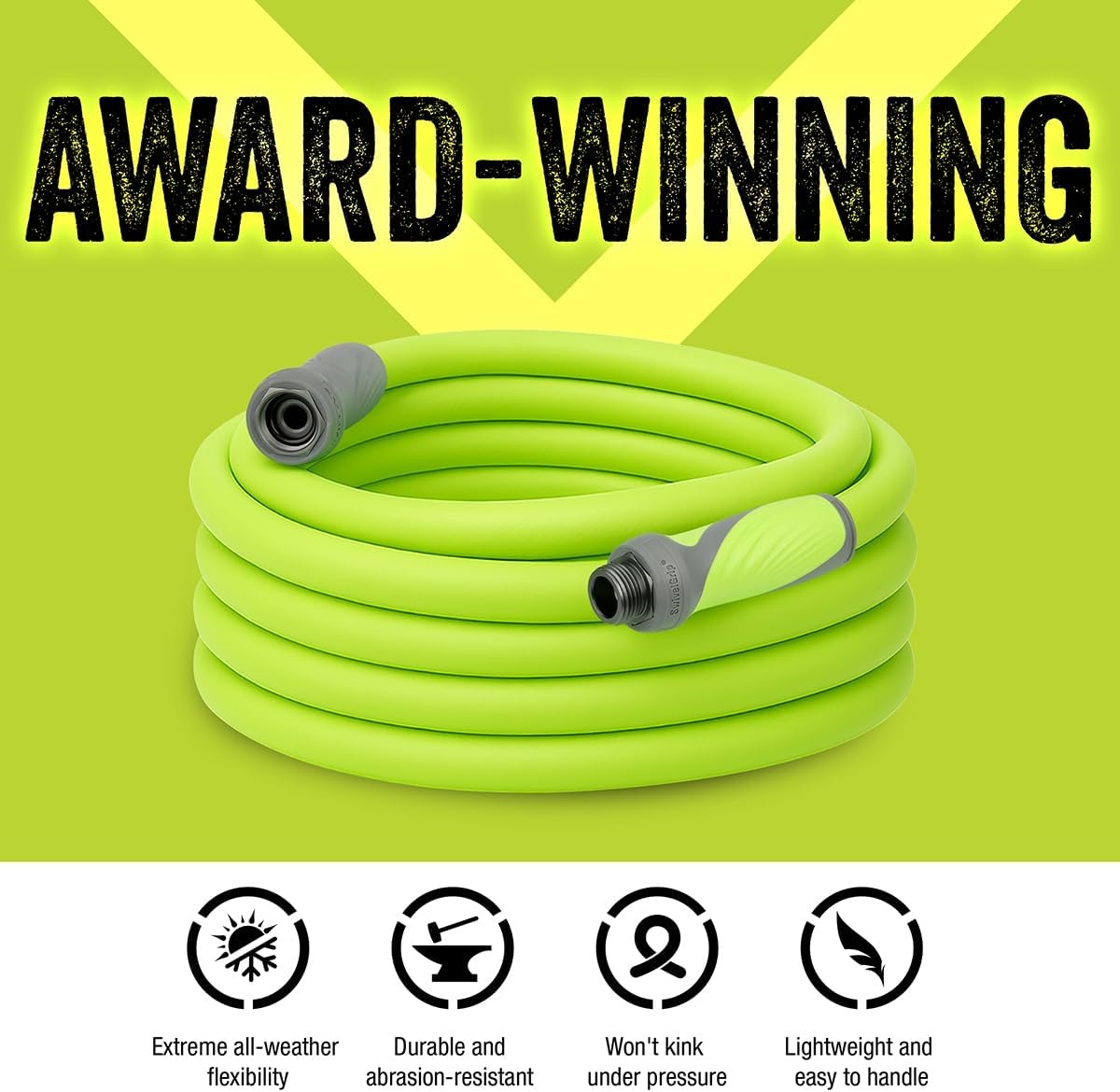 imageFlexzilla Colors LeadIn Garden Hose 58in x 5ft Lightweight AllWeather Water Hose Durable and Flexible LeakFree Connections Forest GreenChartreuse