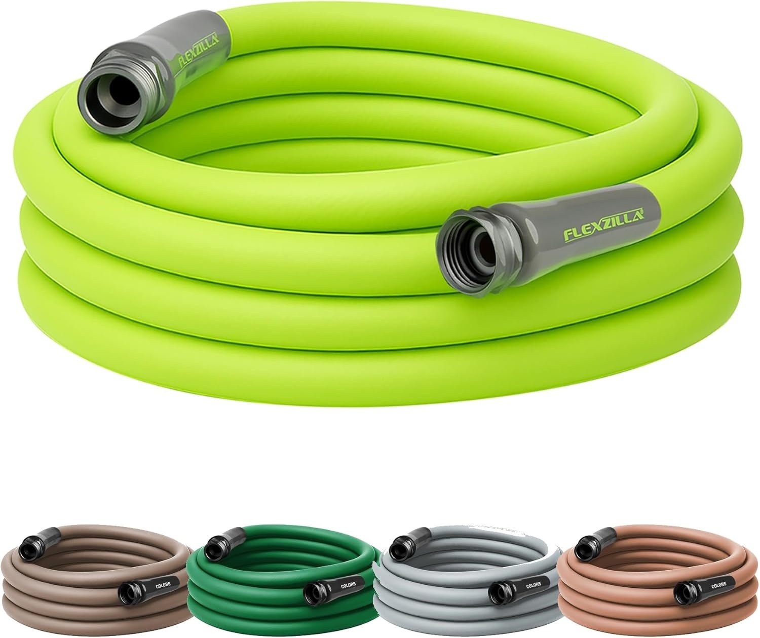 imageFlexzilla Colors LeadIn Garden Hose 58in x 5ft Lightweight AllWeather Water Hose Durable and Flexible LeakFree Connections Forest GreenChartreuse