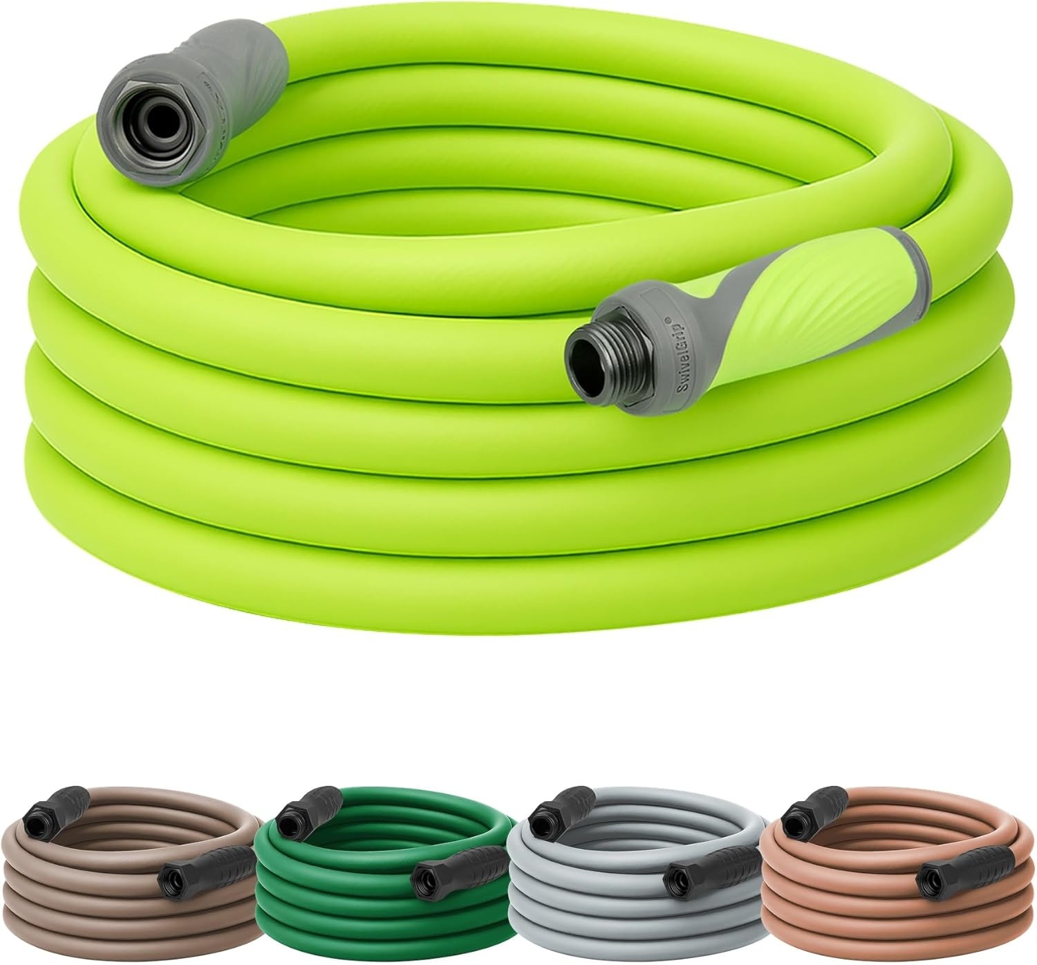 imageFlexzilla Colors LeadIn Garden Hose 58in x 5ft Lightweight AllWeather Water Hose Durable and Flexible LeakFree Connections Forest GreenChartreuse