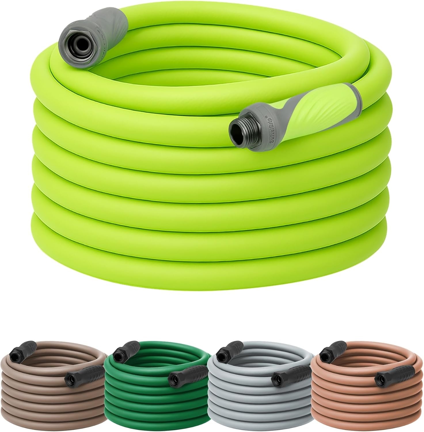 imageFlexzilla Colors LeadIn Garden Hose 58in x 5ft Lightweight AllWeather Water Hose Durable and Flexible LeakFree Connections Forest GreenChartreuse