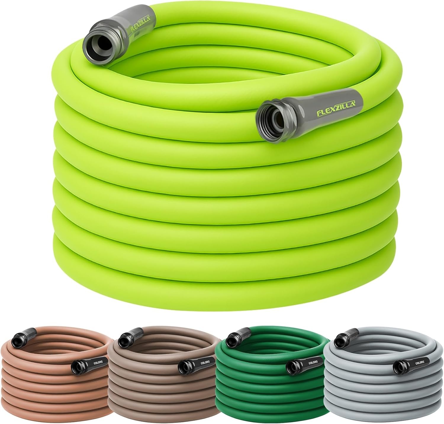 imageFlexzilla Colors LeadIn Garden Hose 58in x 5ft Lightweight AllWeather Water Hose Durable and Flexible LeakFree Connections Forest GreenChartreuse