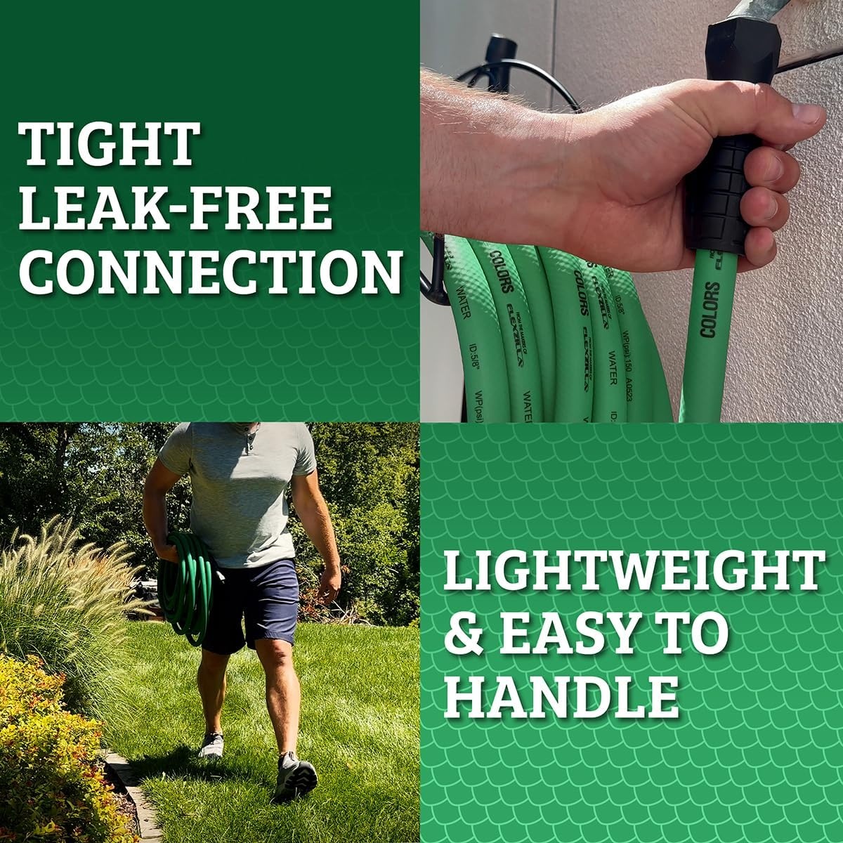 imageFlexzilla Colors LeadIn Garden Hose 58in x 5ft Lightweight AllWeather Water Hose Durable and Flexible LeakFree Connections Forest GreenForest Green