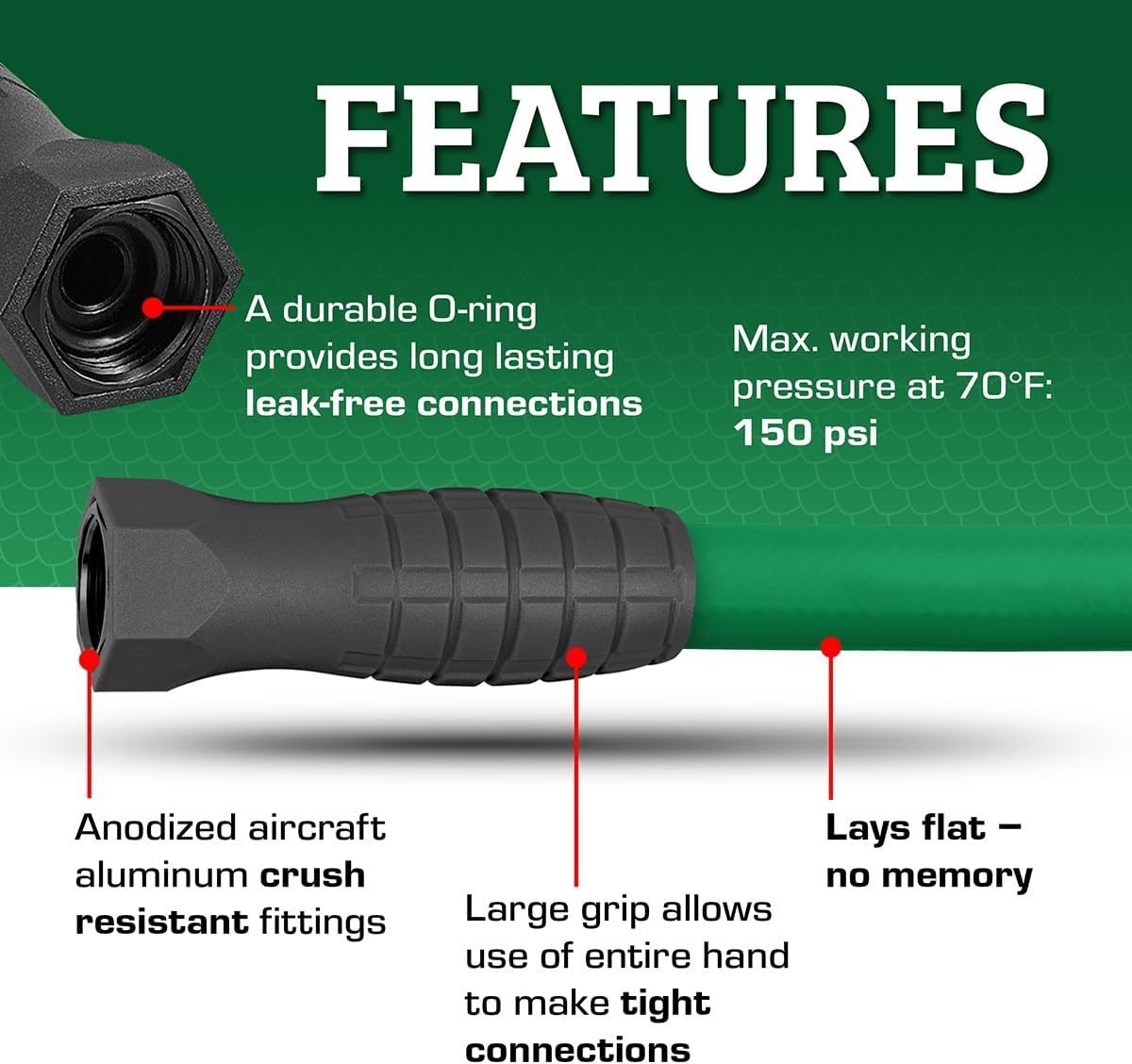 imageFlexzilla Colors LeadIn Garden Hose 58in x 5ft Lightweight AllWeather Water Hose Durable and Flexible LeakFree Connections Forest GreenForest Green