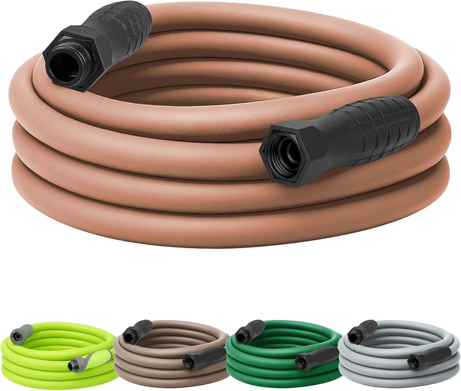 imageFlexzilla Colors LeadIn Garden Hose 58in x 5ft Lightweight AllWeather Water Hose Durable and Flexible LeakFree Connections Forest GreenRed Clay