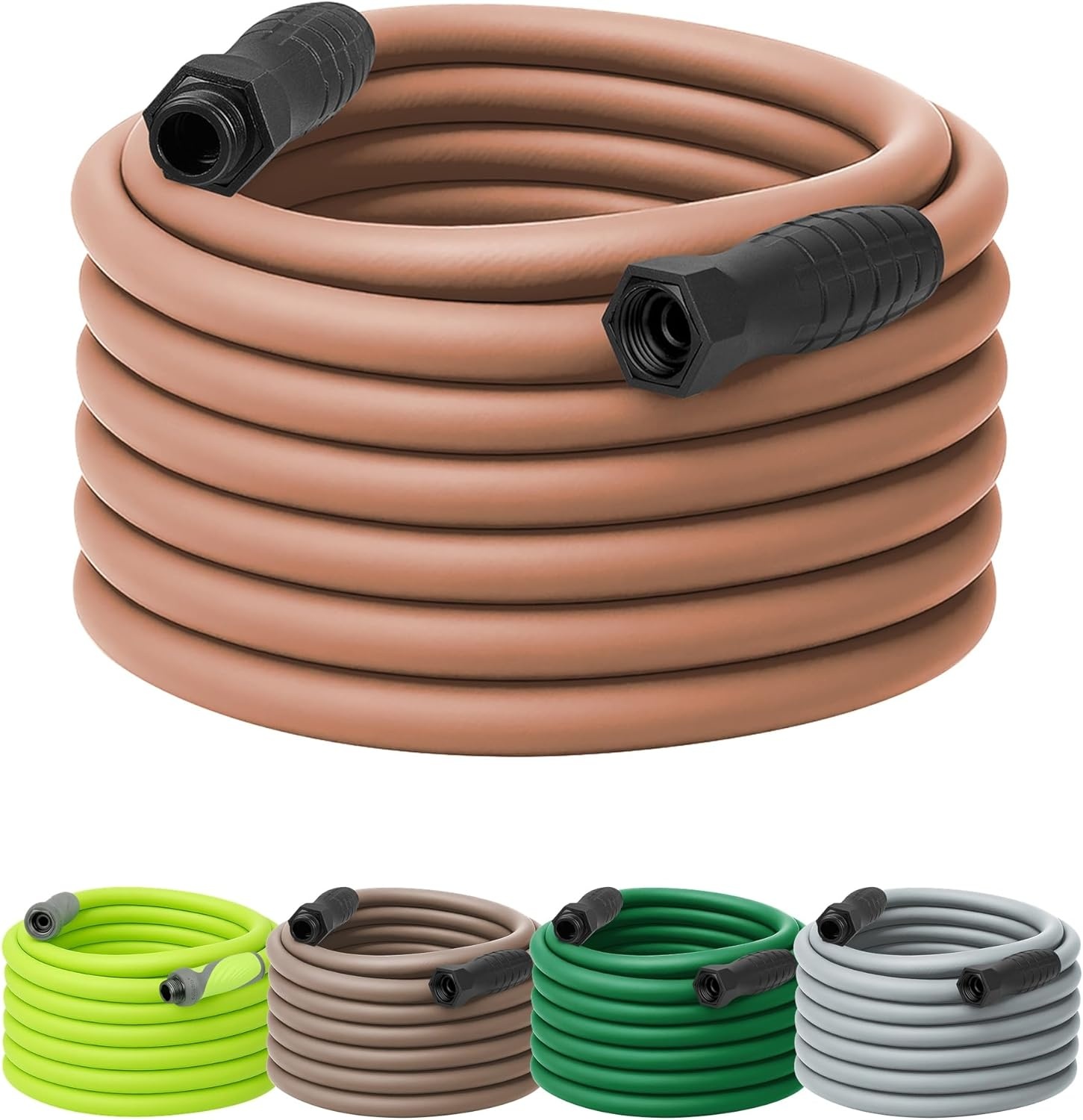 imageFlexzilla Colors LeadIn Garden Hose 58in x 5ft Lightweight AllWeather Water Hose Durable and Flexible LeakFree Connections Forest GreenRed Clay