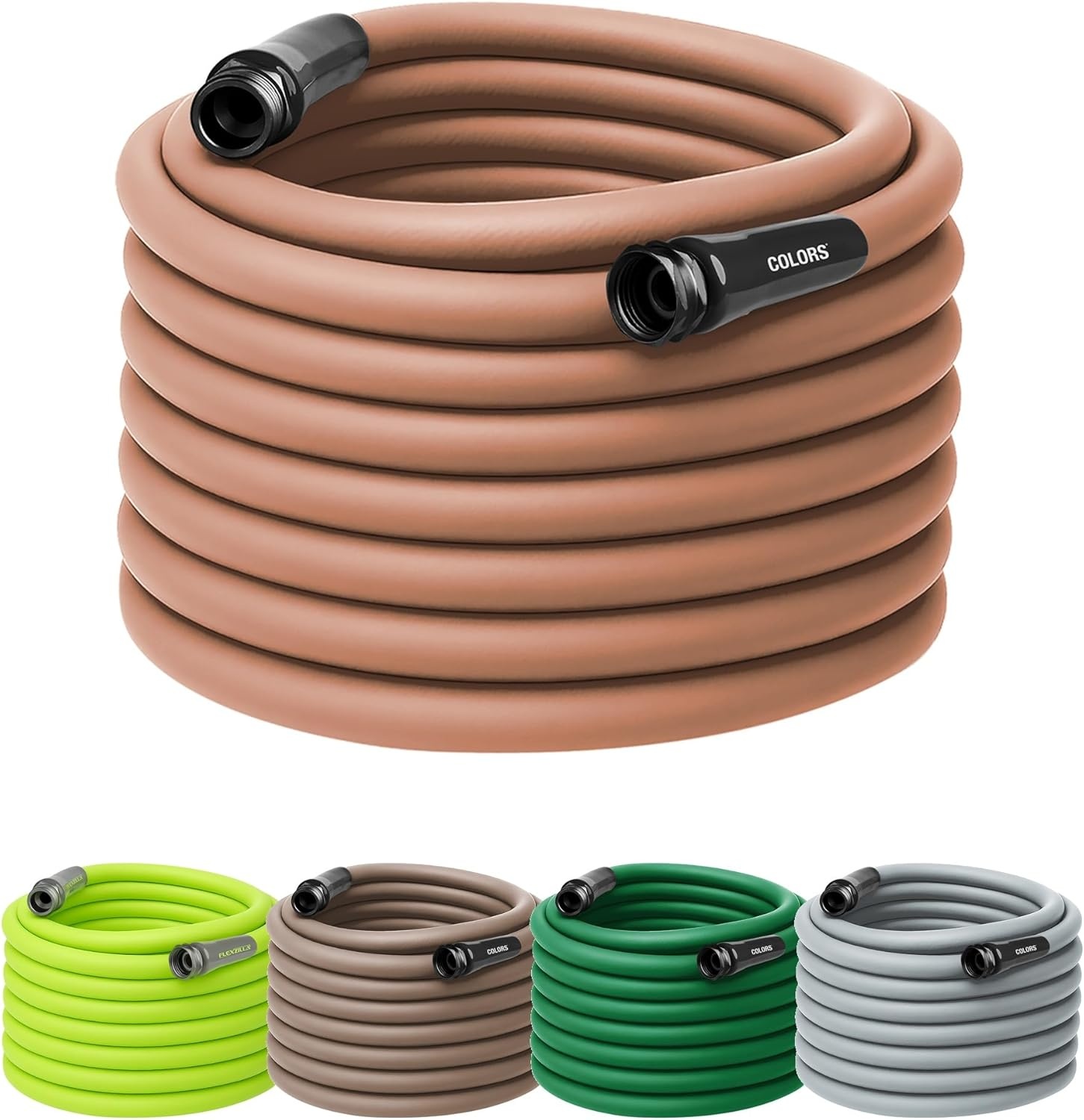 imageFlexzilla Colors LeadIn Garden Hose 58in x 5ft Lightweight AllWeather Water Hose Durable and Flexible LeakFree Connections Forest GreenRed Clay