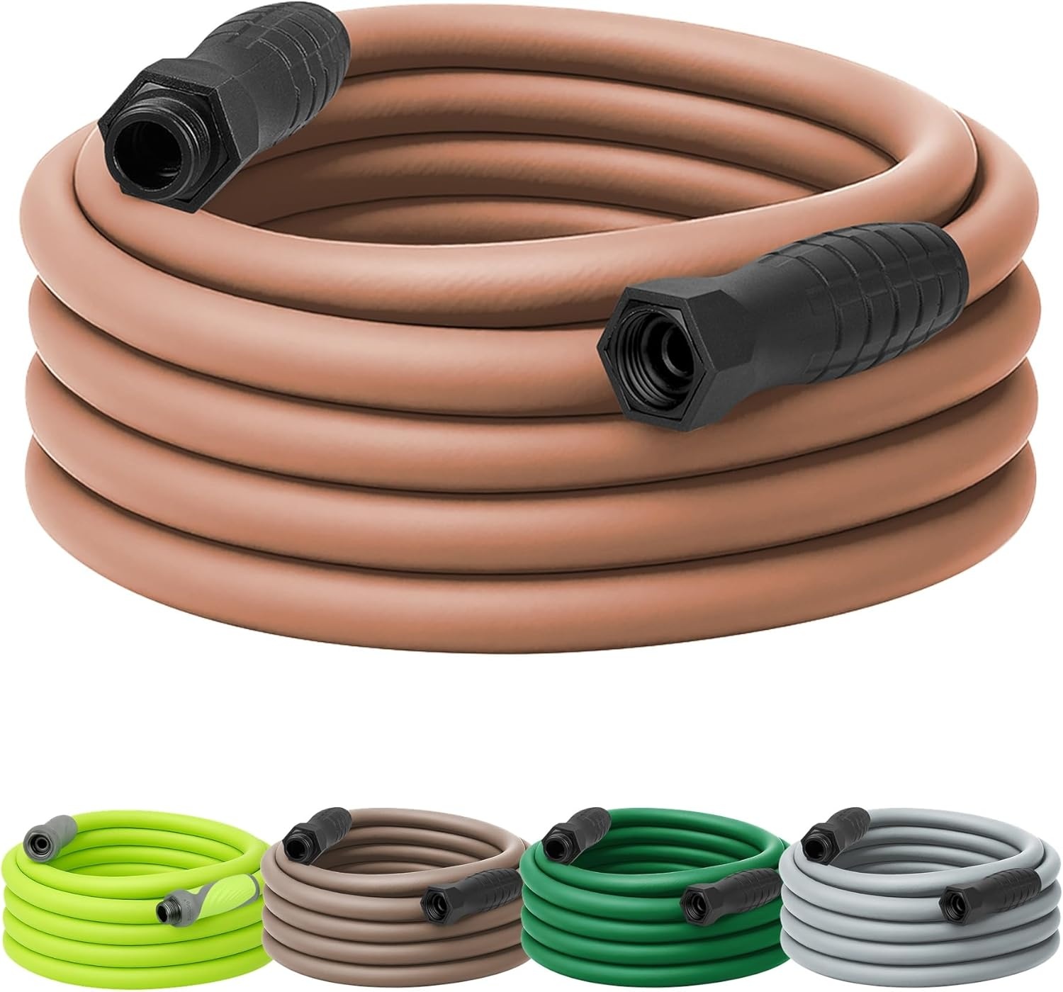imageFlexzilla Colors LeadIn Garden Hose 58in x 5ft Lightweight AllWeather Water Hose Durable and Flexible LeakFree Connections Forest GreenRed Clay