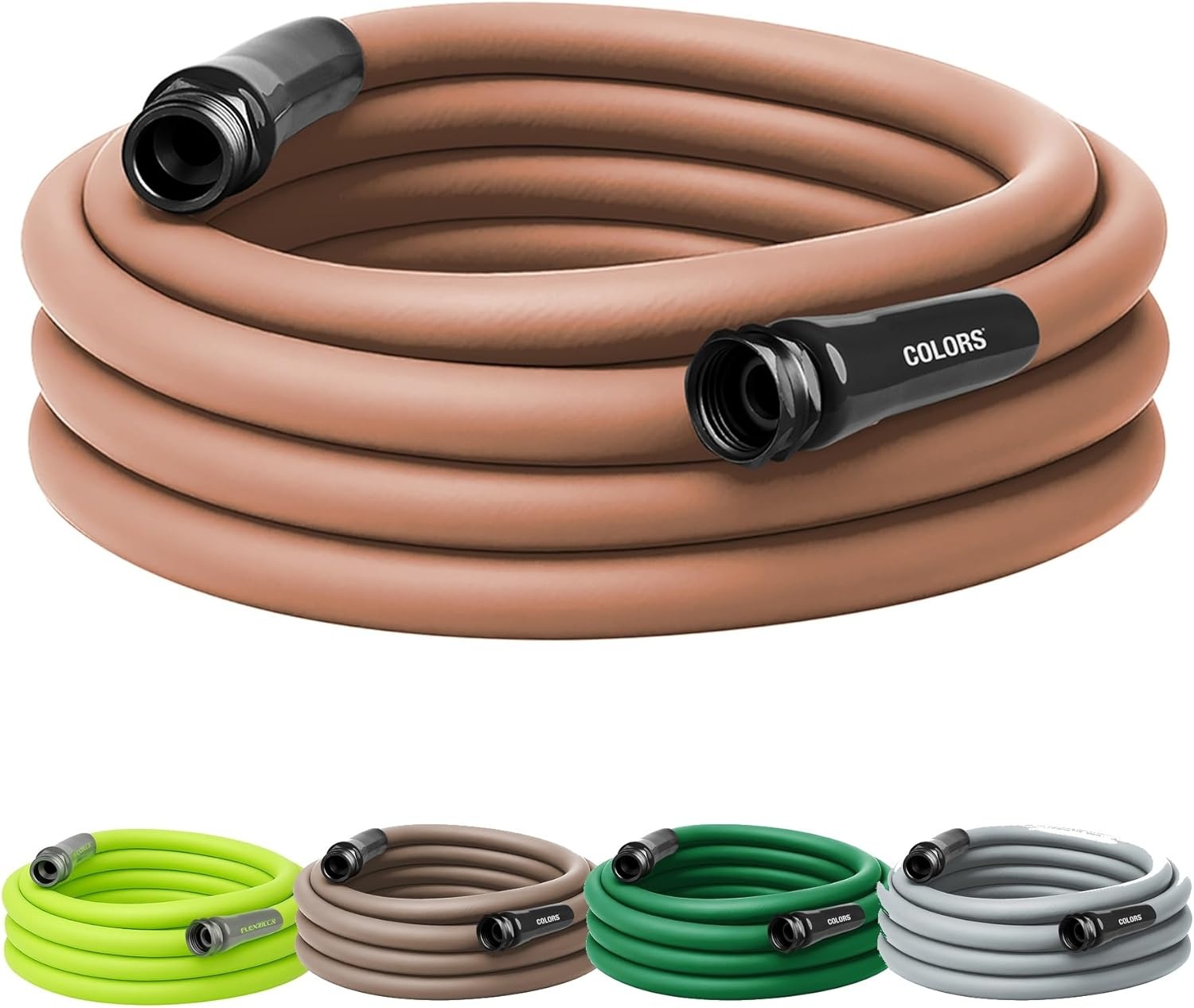 imageFlexzilla Colors LeadIn Garden Hose 58in x 5ft Lightweight AllWeather Water Hose Durable and Flexible LeakFree Connections Forest GreenRed Clay