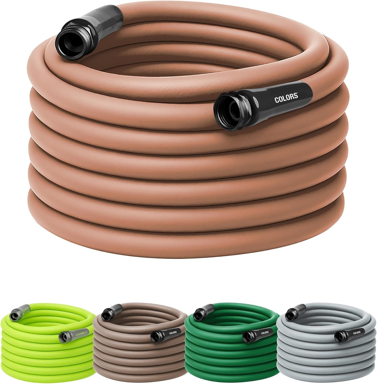 imageFlexzilla Colors LeadIn Garden Hose 58in x 5ft Lightweight AllWeather Water Hose Durable and Flexible LeakFree Connections Forest GreenRed Clay