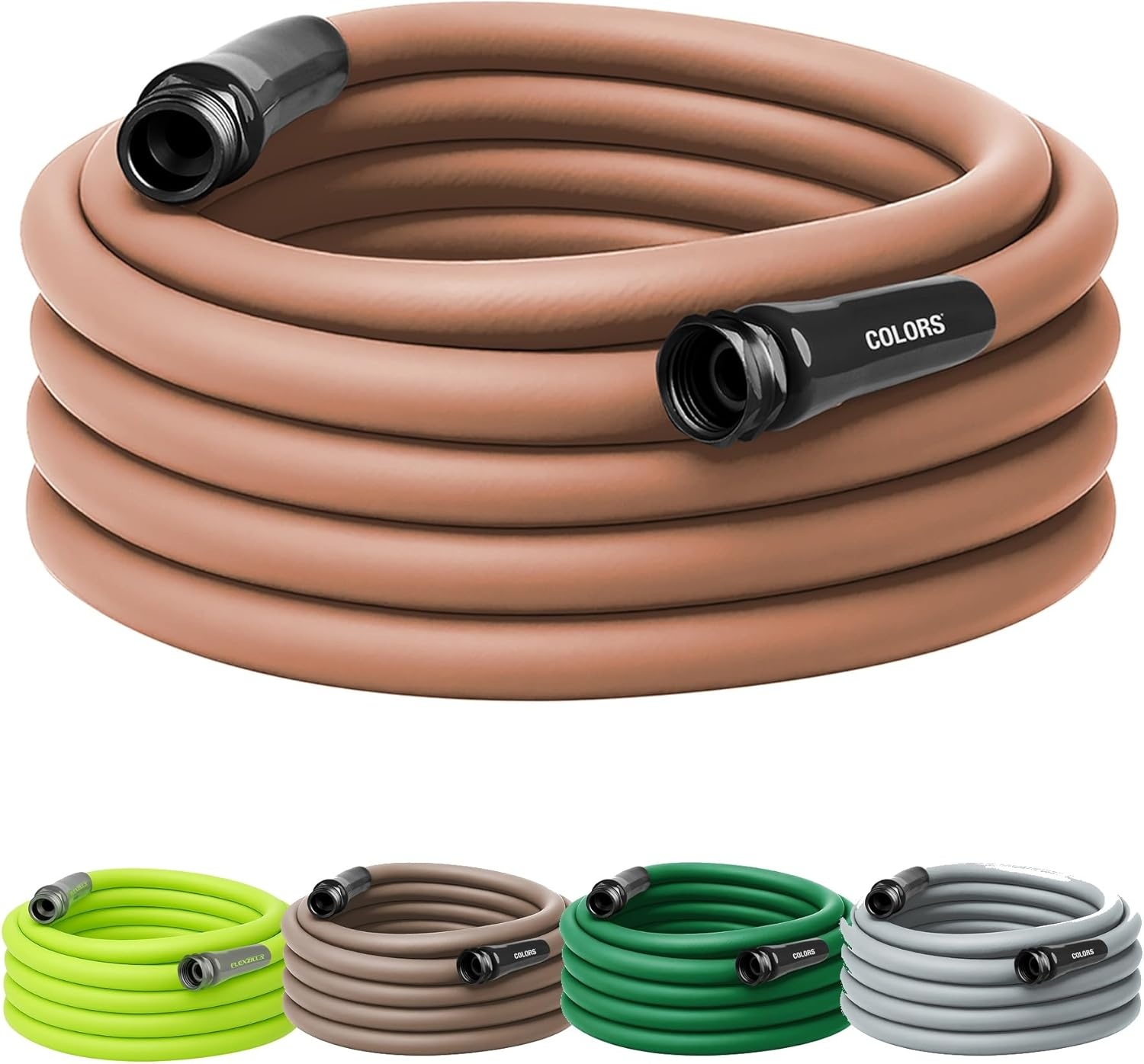 imageFlexzilla Colors LeadIn Garden Hose 58in x 5ft Lightweight AllWeather Water Hose Durable and Flexible LeakFree Connections Forest GreenRed Clay
