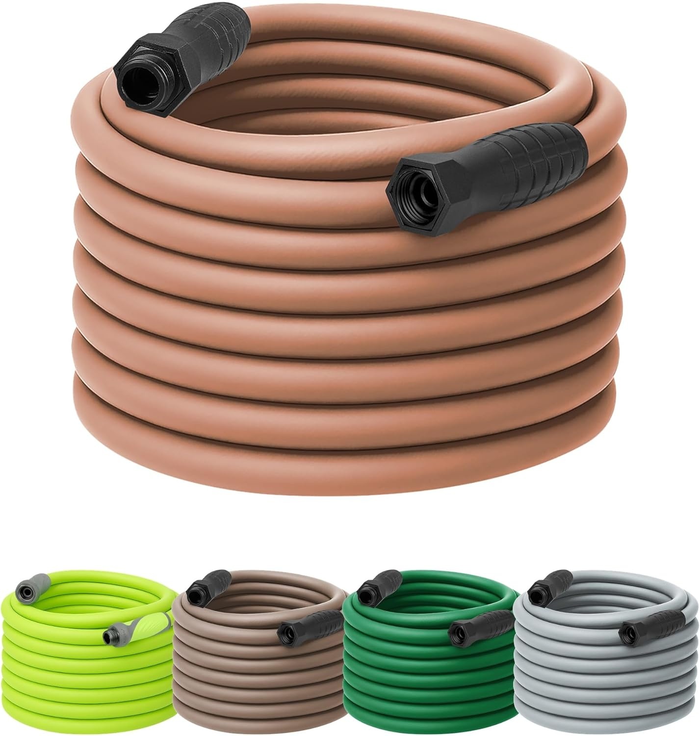 imageFlexzilla Colors LeadIn Garden Hose 58in x 5ft Lightweight AllWeather Water Hose Durable and Flexible LeakFree Connections Forest GreenRed Clay