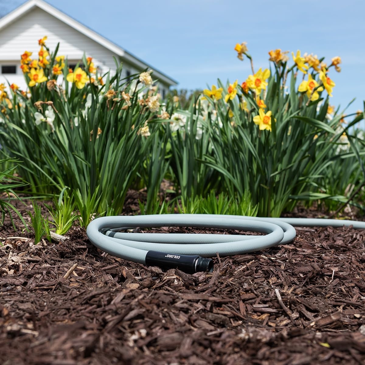 imageFlexzilla Colors LeadIn Garden Hose 58in x 5ft Lightweight AllWeather Water Hose Durable and Flexible LeakFree Connections Forest GreenSlate Grey