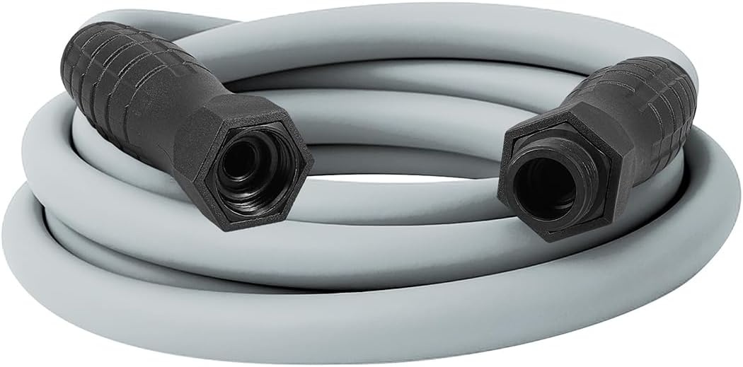imageFlexzilla Colors LeadIn Garden Hose 58in x 5ft Lightweight AllWeather Water Hose Durable and Flexible LeakFree Connections Forest GreenSlate Grey