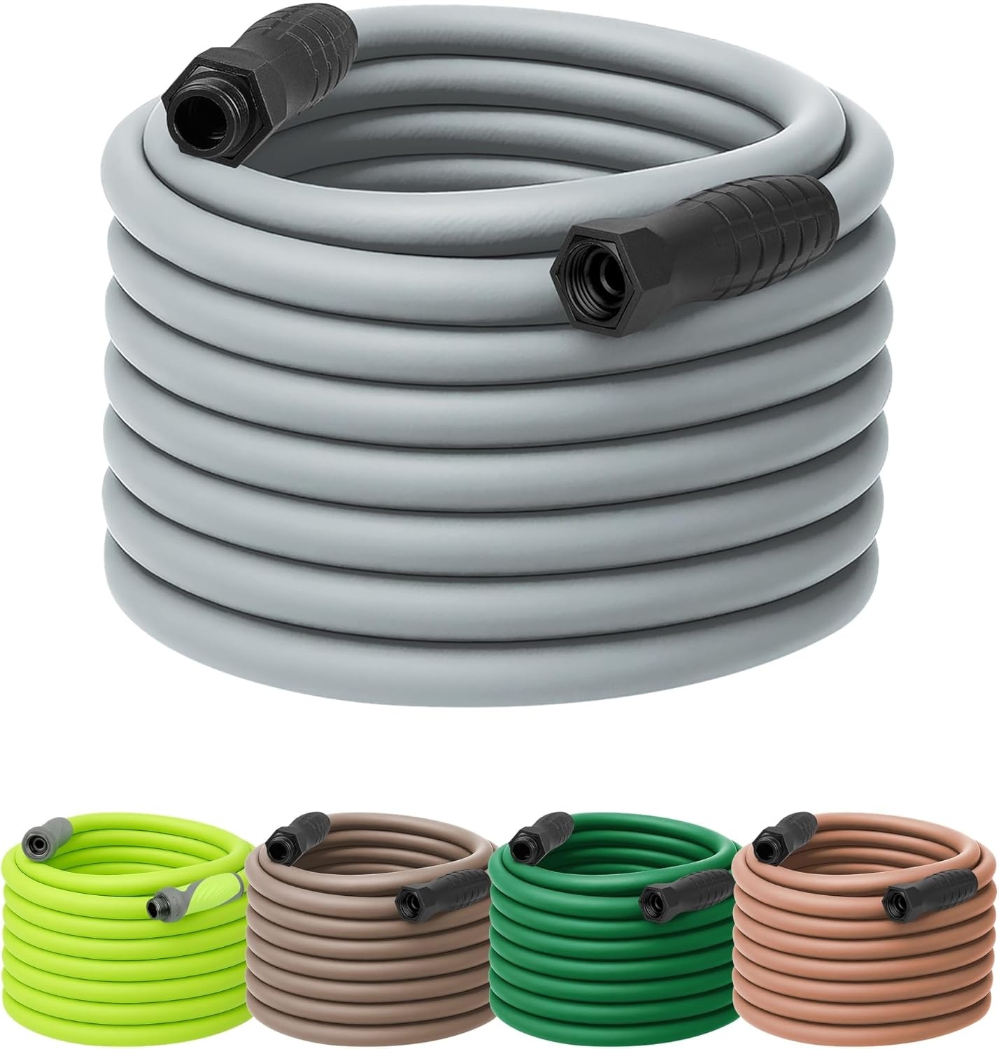 imageFlexzilla Colors LeadIn Garden Hose 58in x 5ft Lightweight AllWeather Water Hose Durable and Flexible LeakFree Connections Forest GreenSlate Grey