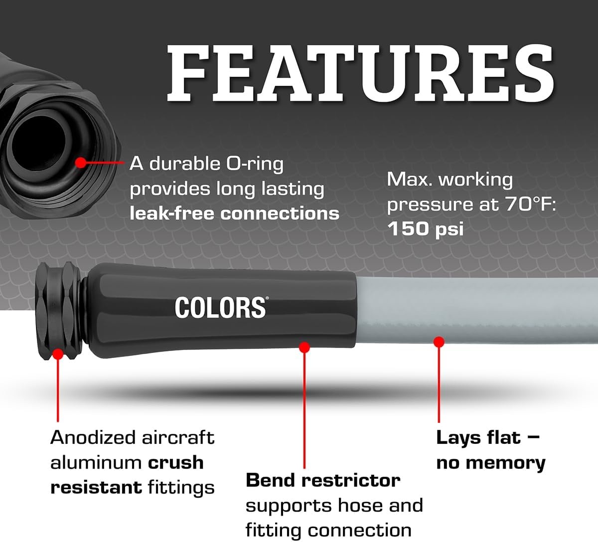 imageFlexzilla Colors LeadIn Garden Hose 58in x 5ft Lightweight AllWeather Water Hose Durable and Flexible LeakFree Connections Forest GreenSlate Grey