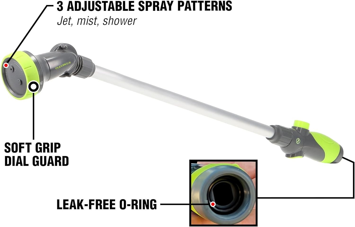 imageFlexzilla Garden Nozzle 3Pattern Adjustable Watering Wand 28 NFZG70 ZillaGreen