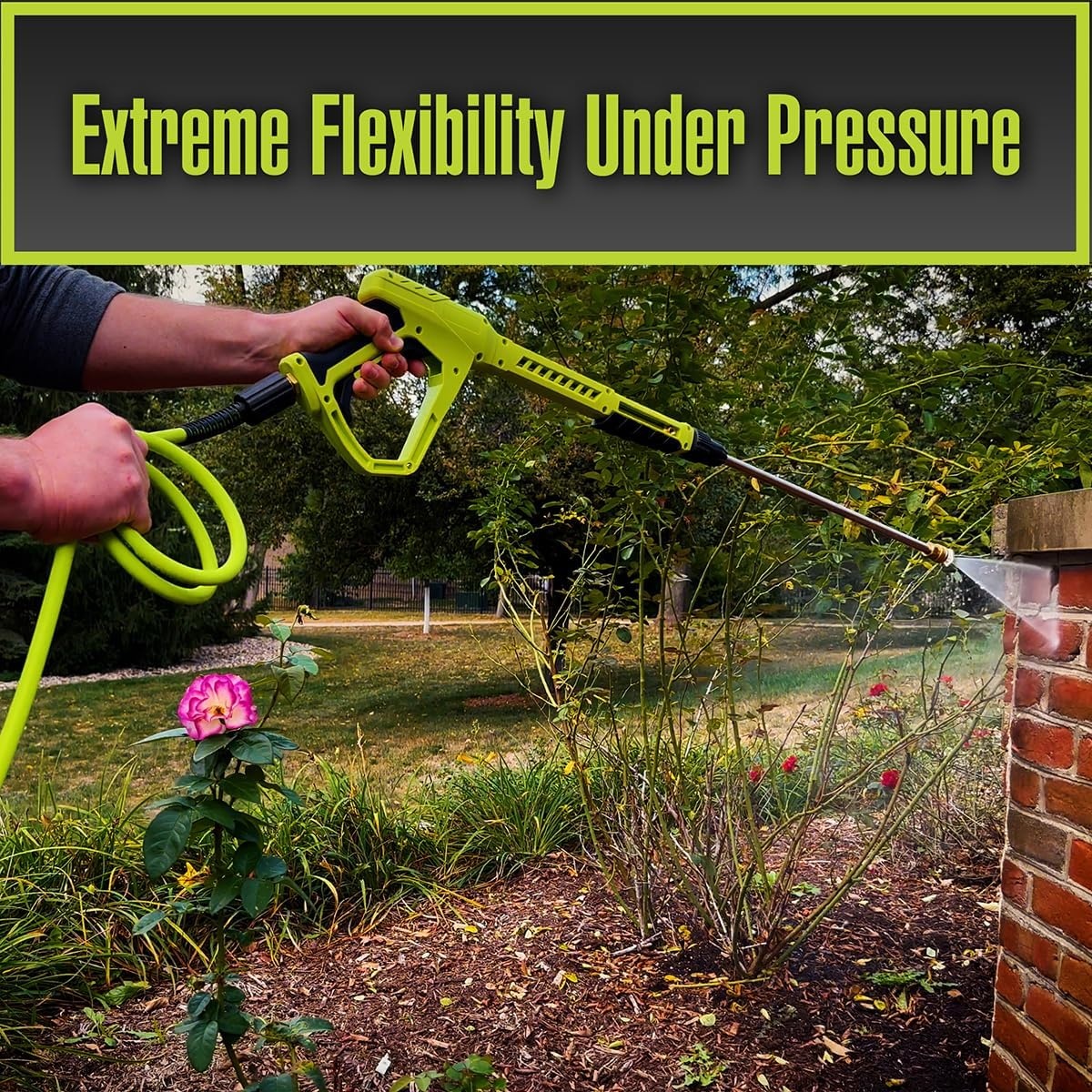 imageFlexzilla HFZPW426100QE 4200 PSI 100 Pressure Washer Hose 38 in x 100 ft ZillaGreen