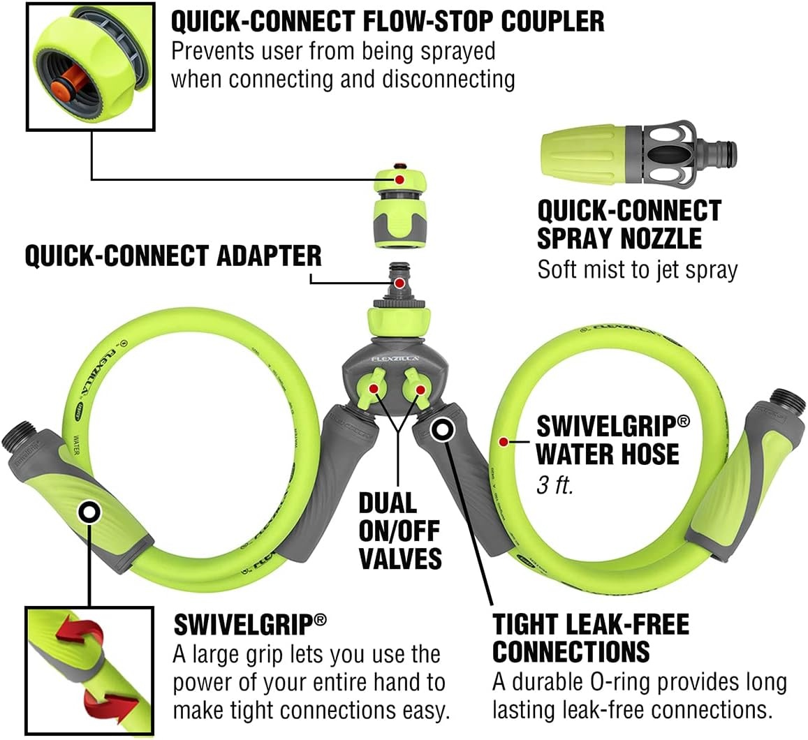 imageFlexzilla Marine Twin Outboard Flush Kit 6Piece 58 34 11 12 GHT HFZGSK01