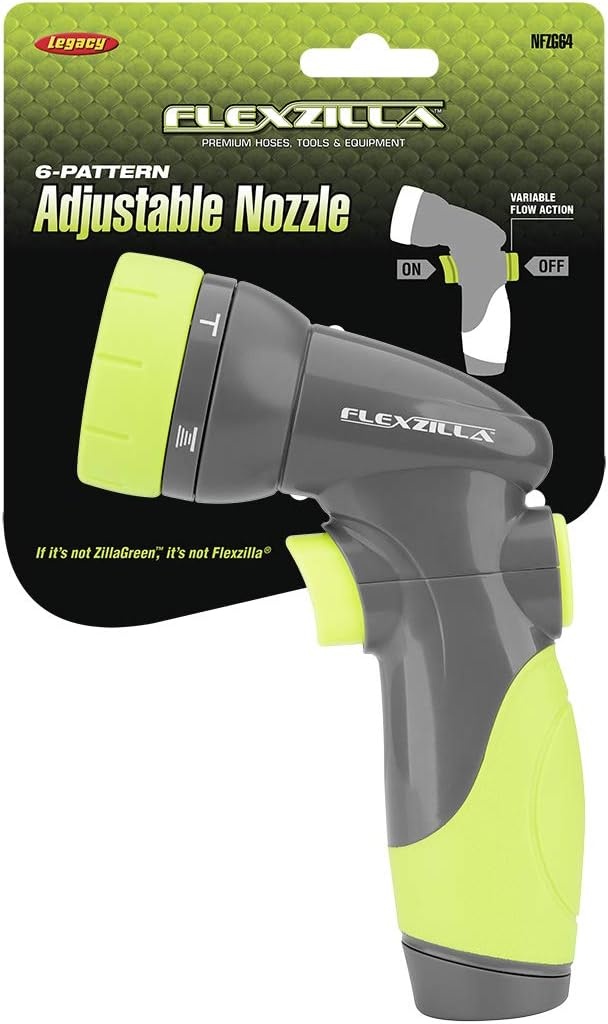 imageFlexzilla Metal Adjustable Pistol Grip Garden Hose Nozzle Sprayer with Durable Metal Construction amp Variable Water Flow6Pattern Toggle Switch