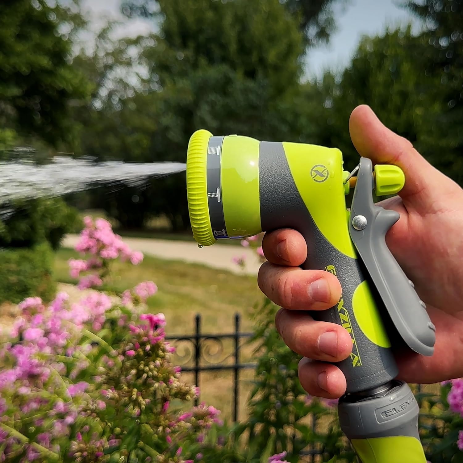imageFlexzilla Metal Adjustable Pistol Grip Garden Hose Nozzle Sprayer with Durable Metal Construction amp Variable Water Flow7Pattern Flow Control