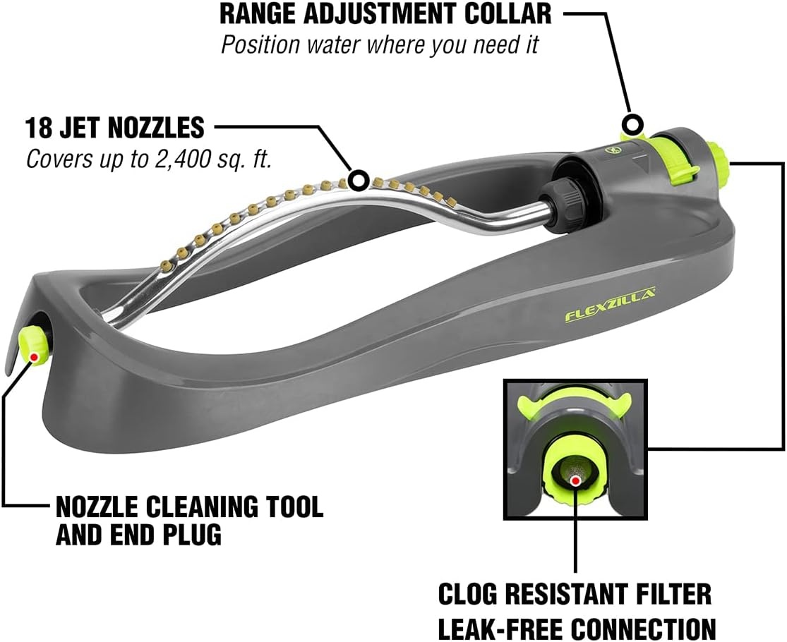 imageFlexzilla Oscillating Lawn Sprinkler 2400 sq ft ZillaGreen