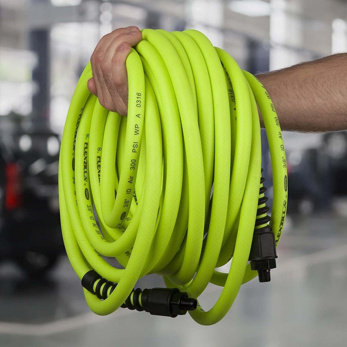 imageFlexzilla Pro Air Hose 38 in x 50 ft Heavy Duty Lightweight Hybrid ZillaGreen HFZP3850YW238 inches x 50 feet