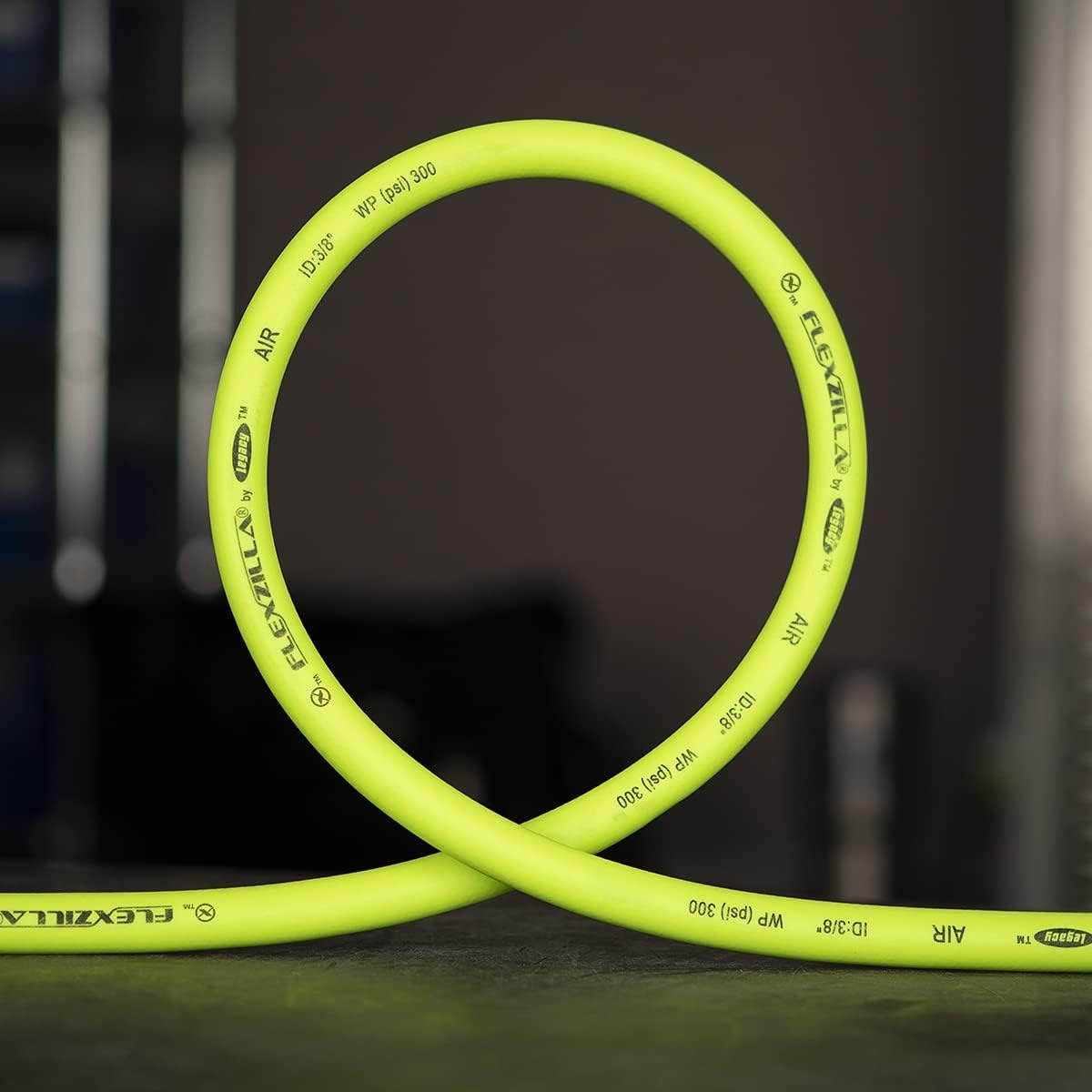 imageFlexzilla Pro Air Hose 38 in x 50 ft Heavy Duty Lightweight Hybrid ZillaGreen HFZP3850YW238 inches x 50 feet