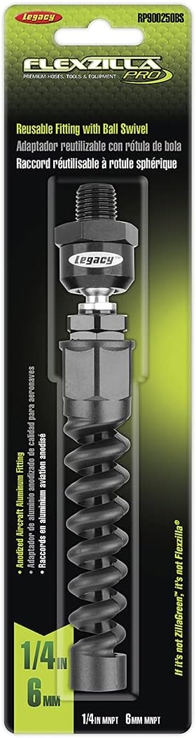 imageFlexzilla Pro Air Hose Reusable Fitting with Swivel 38 in RP900375S14 inches