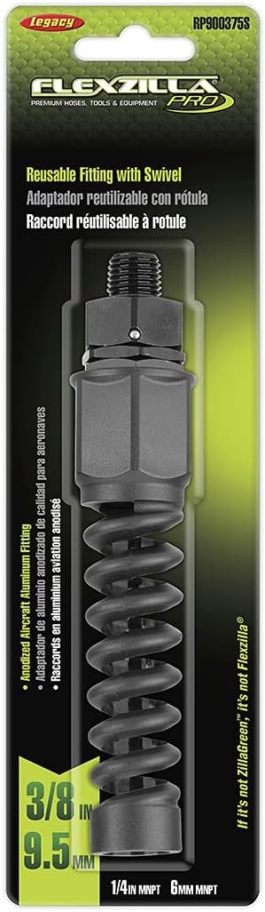 imageFlexzilla Pro Air Hose Reusable Fitting with Swivel 38 in RP900375S38 inches