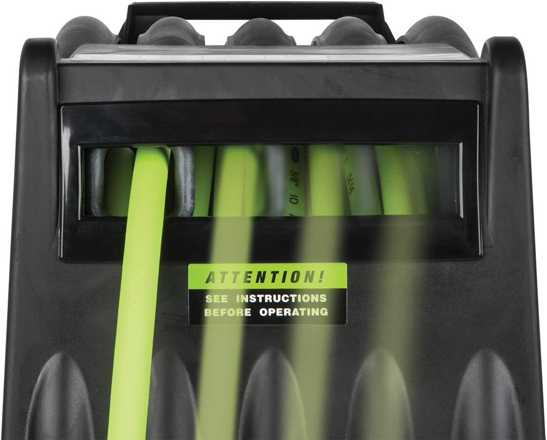 imageFlexzilla Pro Levelwind Retractable Air Hose Reel 12 in x 50 ft Heavy Duty Lightweight Hybrid ZillaGreen L8335FZ38 inches x 75 feet