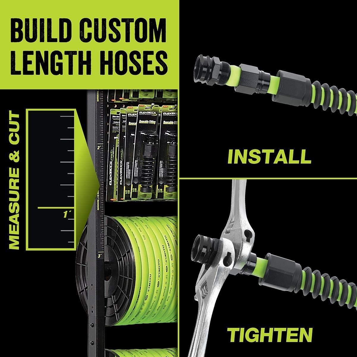 imageFlexzilla Pro Water Hose Bulk Plastic Spool 58 in x 250 ft Heavy Duty Lightweight ZillaGreen HFZ58250YWWater Hose