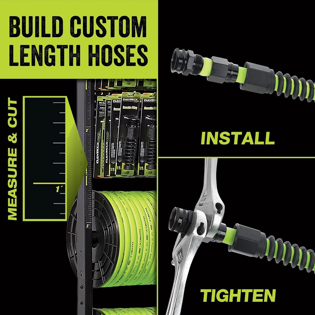 imageFlexzilla Pro Water Hose Bulk Plastic Spool 58 in x 250 ft Heavy Duty Lightweight ZillaGreen HFZ58250YWWater Hose