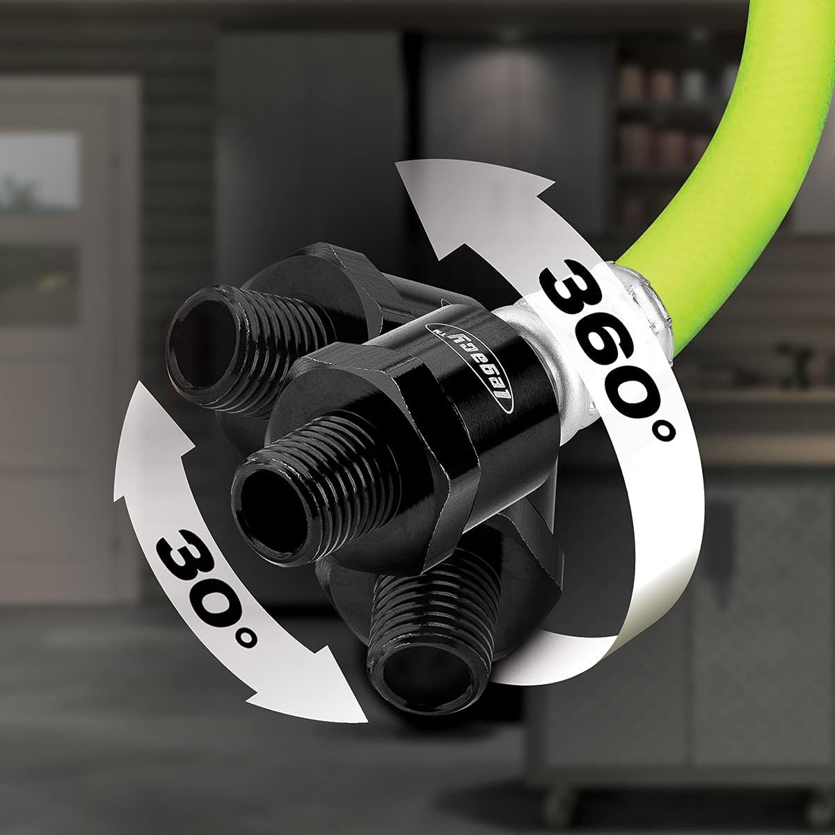 imageFlexzilla Swivel Whip Air Hose 38 in x 4 ft 14 MNPT Ball Swivel x 14 FNPT Ends Heavy Duty Lightweight Hybrid ZillaGreen HFZ3804YW2B1104 Ounce Pack of 1